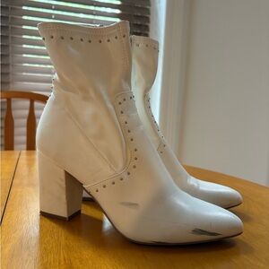 Steve Madden White Studded Boots | US 8 | UK 6